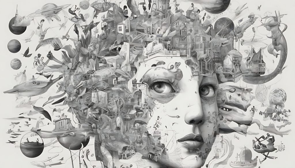 black-and-withe-collage--digital-world--kids--surrealistisch--collagetechniek-6